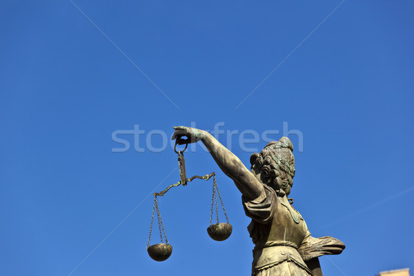 Statue of Lady Justice 'Justitia' in front of the Romer in Frank Stock photo © meinzahn
