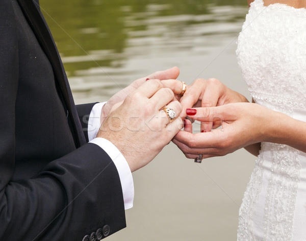 wedding couple are swearing lifetime loyality Stock photo © meinzahn