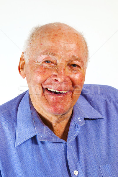 portrait of laughing happy elderly man Stock photo © meinzahn