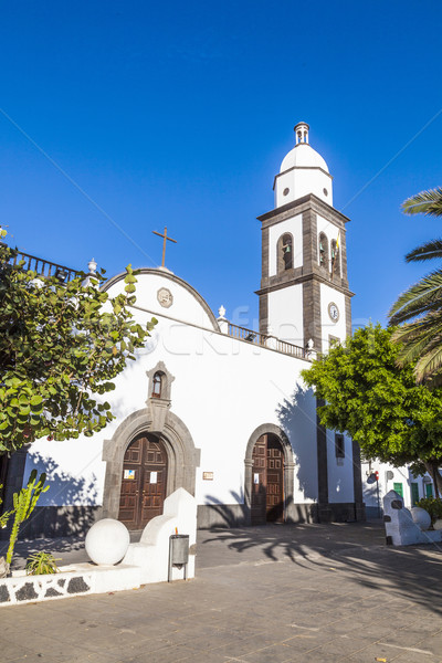 The beautiful church of San Gines in Arrecife with its white-was Stock photo © meinzahn
