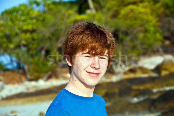 cute boy at the beach Stock photo © meinzahn