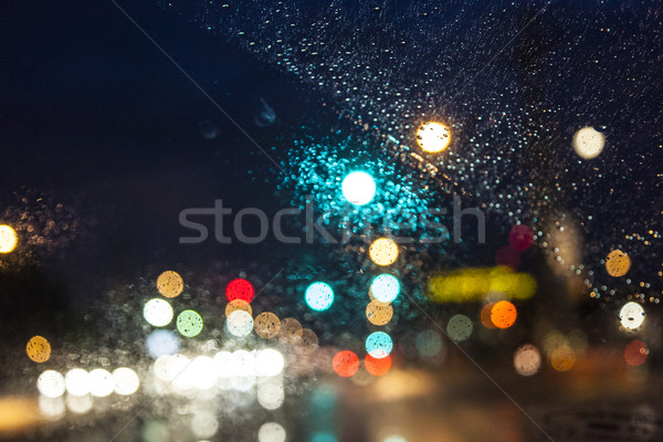 pattern of color in the windscreen of a car by night Stock photo © meinzahn