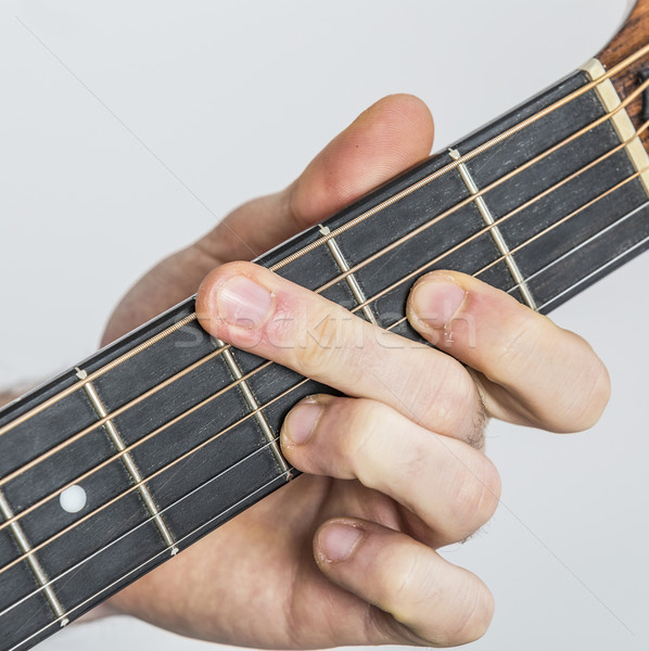 detail of fingers and hand of guitar player Stock photo © meinzahn
