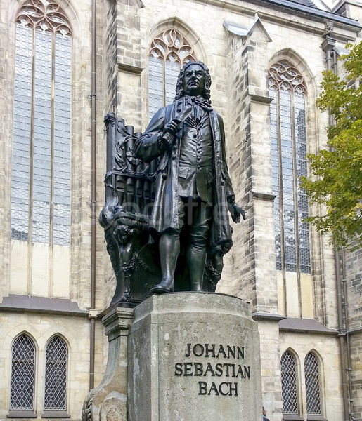 Bach monument stands since 1908 in front of the St Thomas Kirche Stock photo © meinzahn