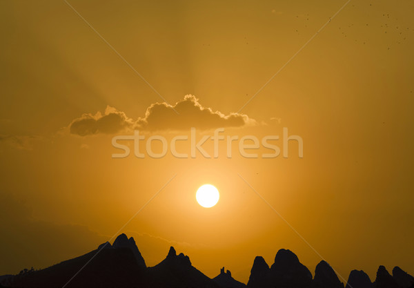 Guilin Lijiang River and mountains in spectacular sunset Stock photo © meinzahn