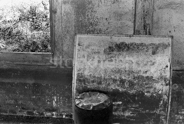 wall of an old rotten railway station Stock photo © meinzahn