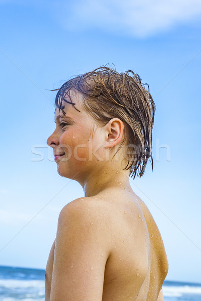 Plage portrait heureux eau [[stock_photo]] © meinzahn