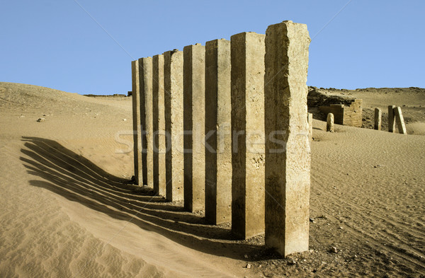 5 pillars of moon temple near Marib Stock photo © meinzahn