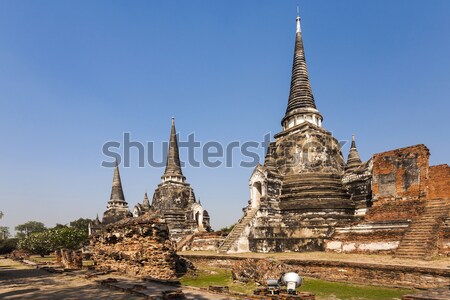 famous temple area Wat Phra Si Sanphet Stock photo © meinzahn