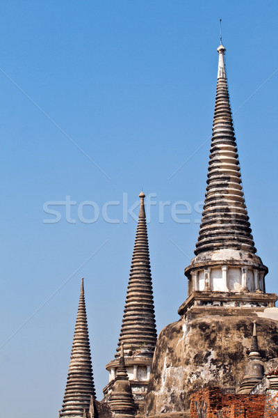 famous temple area Wat Phra Si Sanphet Stock photo © meinzahn