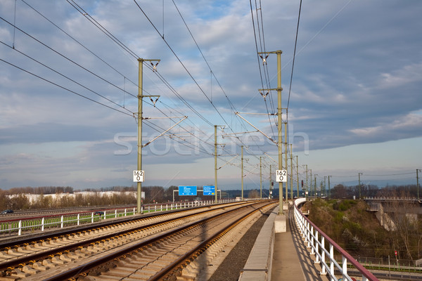 Stock photo: Railroad track in sunlight