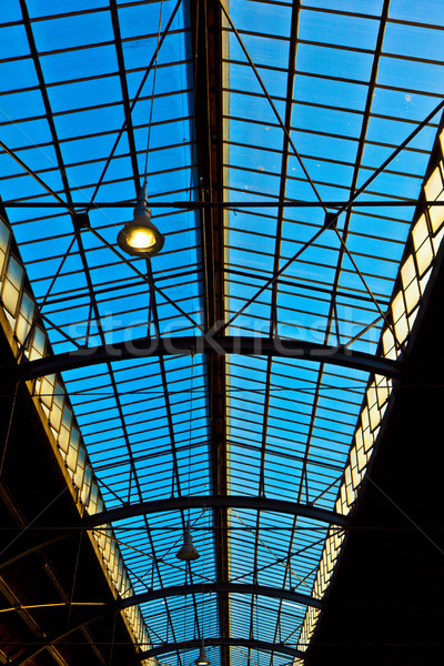 trainstation in Wiesbaden, glass of roof gives a beautiful harmo Stock photo © meinzahn