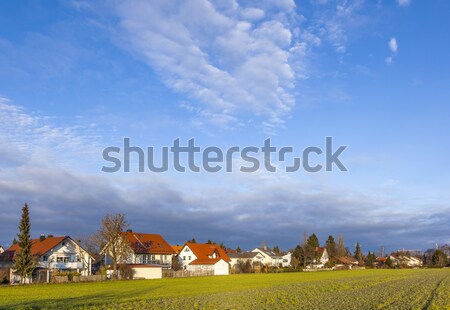 rural landscape in Munich with new settlement and fields Stock photo © meinzahn