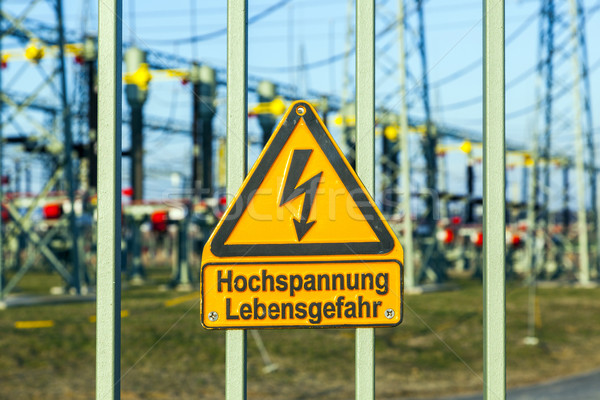 Allarme elettrici shock centrale elettrica elettriche cielo Foto d'archivio © meinzahn