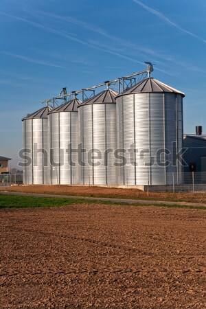 acres with snow in winter with silo in beautiful light and struc Stock photo © meinzahn