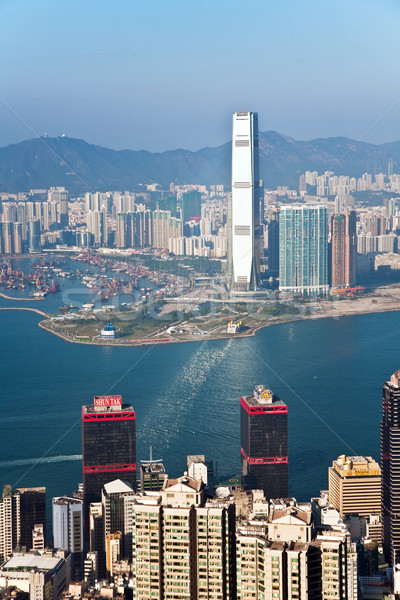 Hong Kong city view from Victoria peak Stock photo © meinzahn