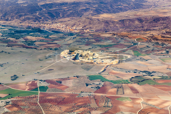 aerial of countryside and fields around madrid Stock photo © meinzahn