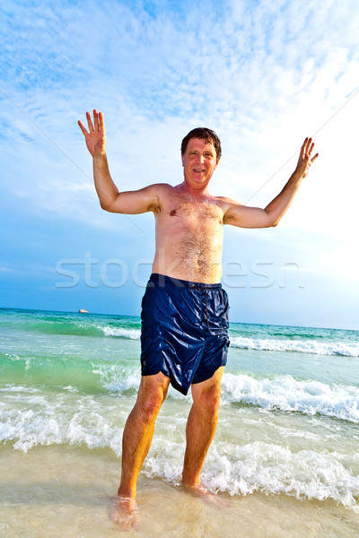 человека красивой пляж природы волос Сток-фото © meinzahn