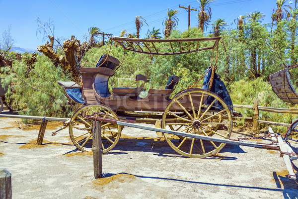 Vechi istoric etapă ranch cer lemn Imagine de stoc © meinzahn