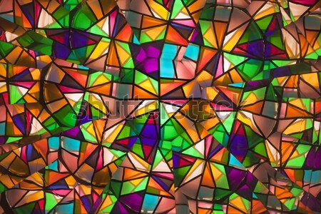 beautiful colored glass windows with asymetric pieces Stock photo © meinzahn