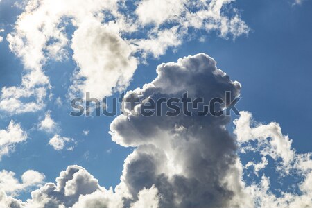 Nuages gris nuages ​​d'orage rassemblement ciel bleu blanche Photo stock © meinzahn