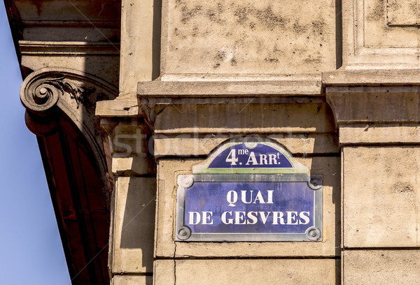 Vechi Street semn Paris constructii oraş semna Imagine de stoc © meinzahn