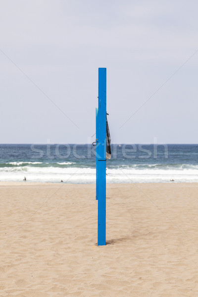 Volleybal post strand Blauw water zomer Stockfoto © meinzahn