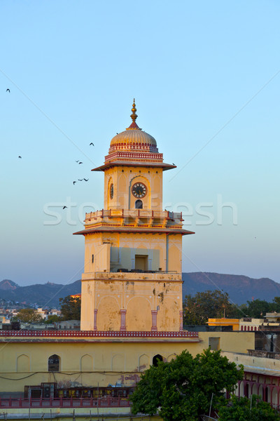 famous clocktower in Jaipur in sunset Stock photo © meinzahn