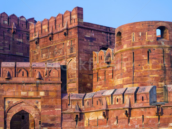 赤 砦 ゲート インド ユネスコ 世界 ストックフォト © meinzahn