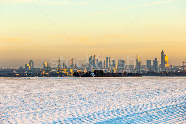 Vedere Frankfurt principal tarziu dupa amiaza Imagine de stoc © meinzahn