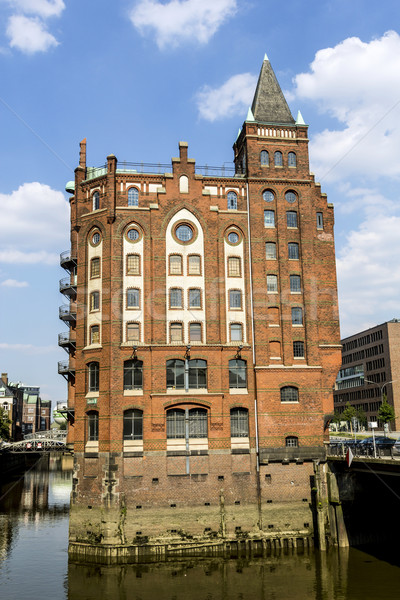 Foto stock: Rojo · casas · hamburgo · oficina · edificio · ciudad