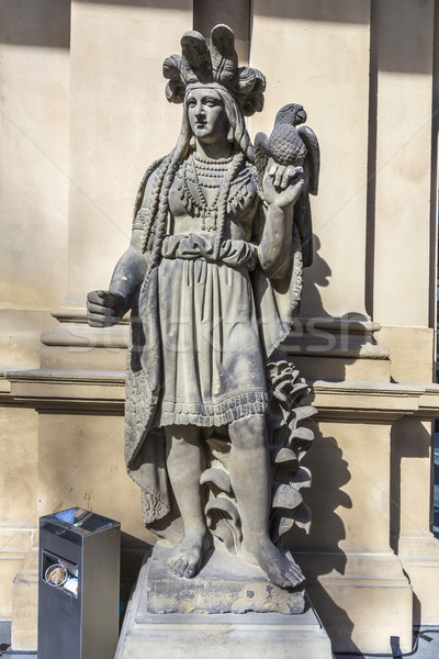 Stock photo: statue at frankfurt stock exchange that symbolizes america