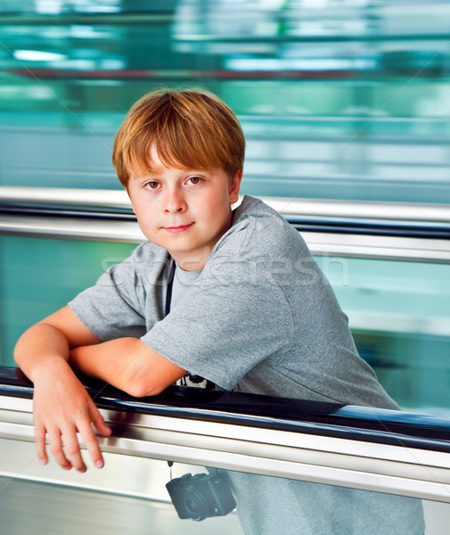 boy in the departure hall  in the new Airport  Stock photo © meinzahn