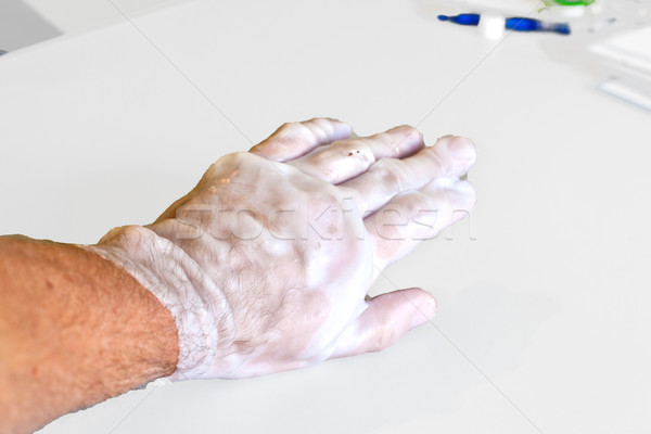 Stock photo: hand physiotherapy to recover a broken finder