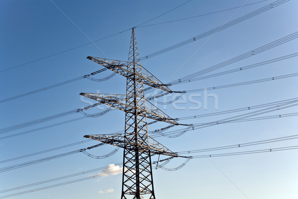 electricity tower for energy in beautiful landscape Stock photo © meinzahn