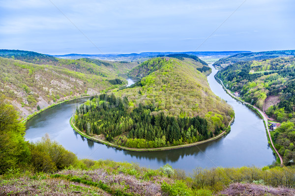 Stock fotó: Hurok · híres · kilátás · pont · virágok · víz