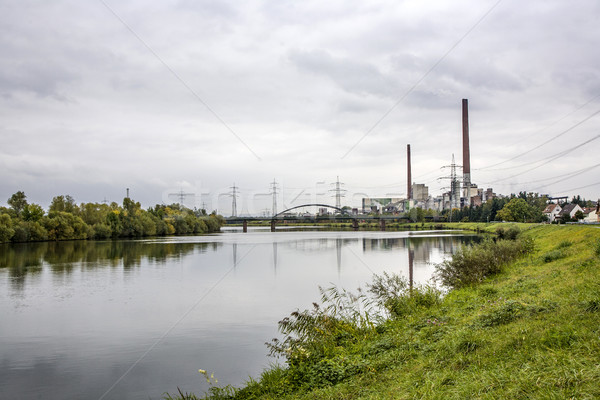 Grosskrotzenburg power station, Main river, Germany Stock photo © meinzahn