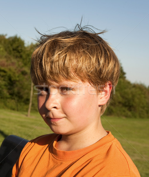 Portré izzadás fiú sportok gyermek narancs Stock fotó © meinzahn