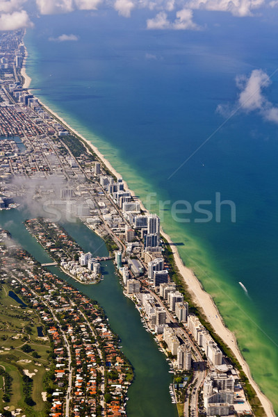 迈阿密    海滩    水    城市    光 / aerial of miami beach