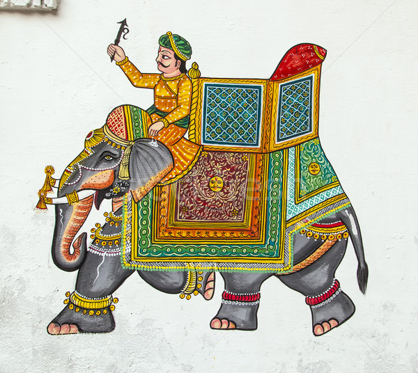   wall painting in Udaipur at a local house  Stock photo © meinzahn