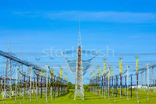 Centrale elettrica distribuzione stazione bella panorama cielo Foto d'archivio © meinzahn