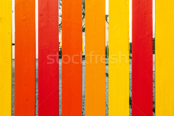 wooden fence in harmonic positive colors Stock photo © meinzahn
