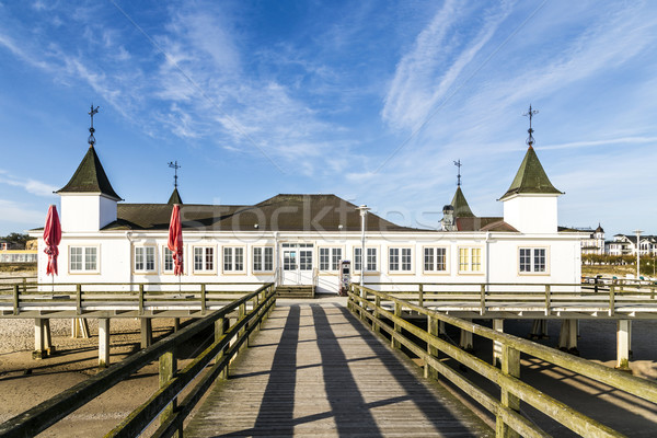 Pier and Beach of Ahlbeck at baltic Sea on Usedom Island Stock photo © meinzahn