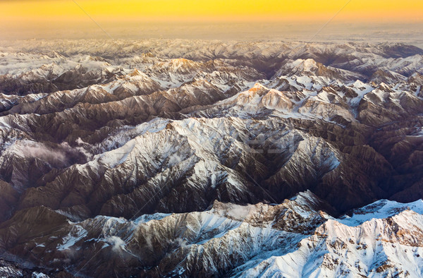 beautiful view from the aircraft to the mountains of the Himalay Stock photo © meinzahn
