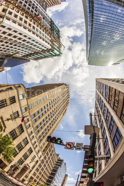 Ver histórico moderno arranha-céu centro da cidade Houston Foto stock © meinzahn