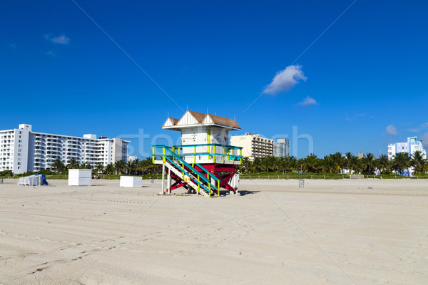 Rettungsschwimmer Kabine leer Strand Miami Florida Stock foto © meinzahn