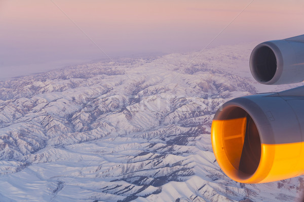beautiful view from the aircraft to the mountains in Tashkent, c Stock photo © meinzahn