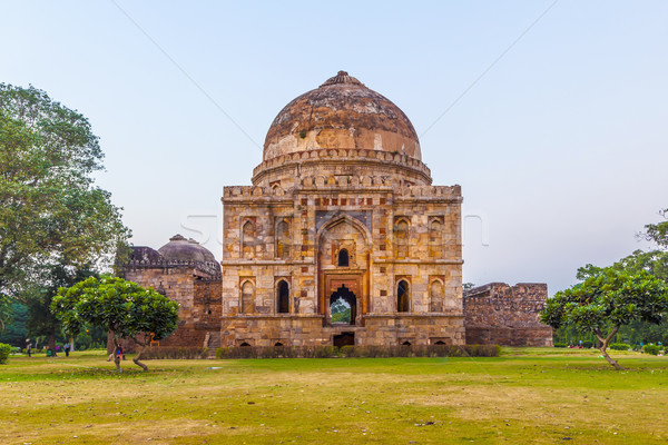 Lodi Gardens. Islamic Tomb (Bara Gumbad) set in landscaped garde Stock photo © meinzahn