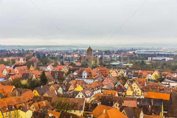 Antenne stad Europa dak tegels toeristische Stockfoto © meinzahn