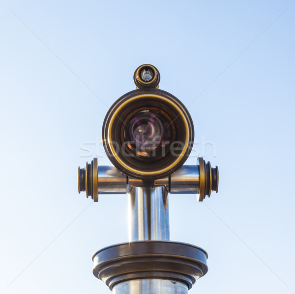 telescope on platform with view to Frankfurt Stock photo © meinzahn